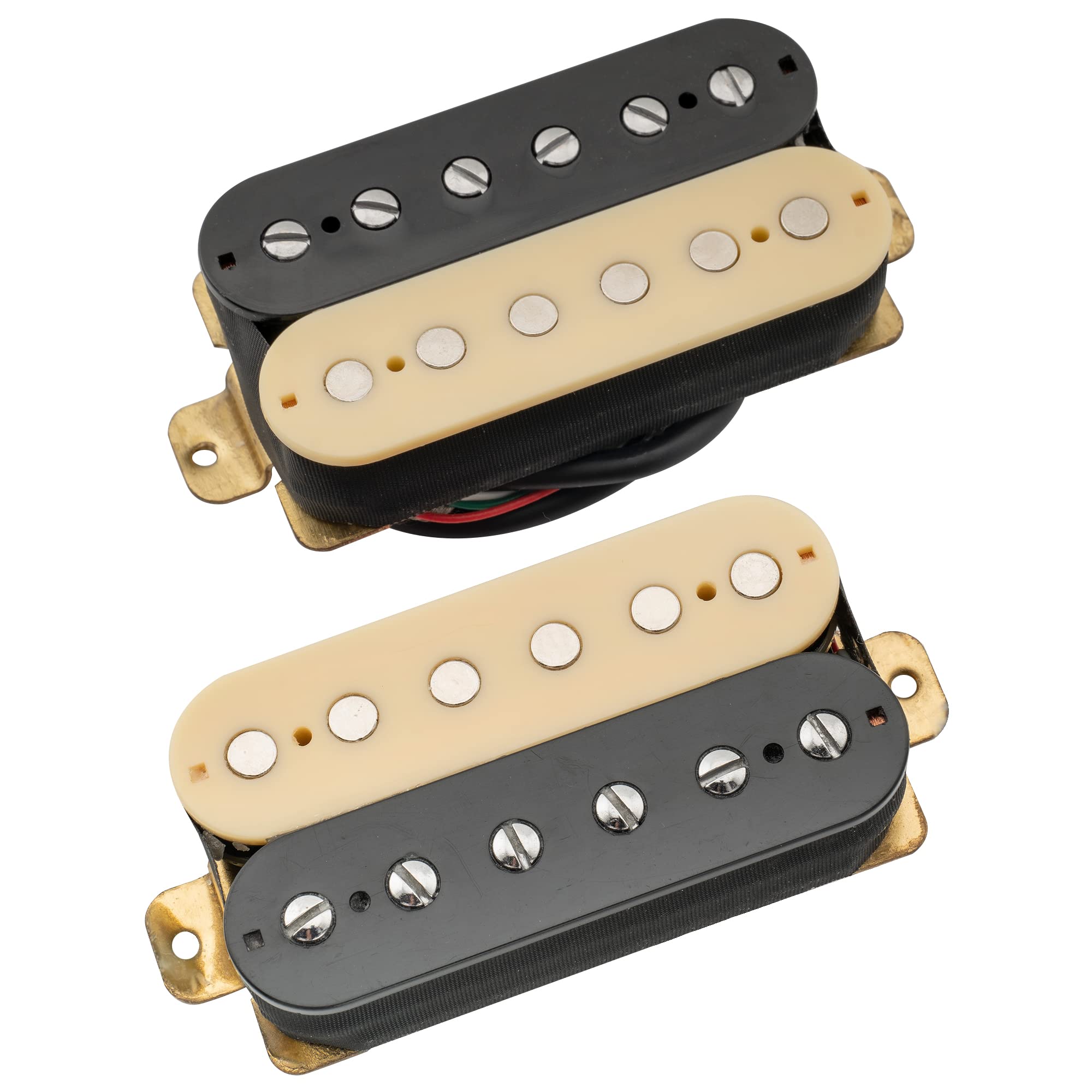 

Musiclily Basic Ceramic Humbucker Pickups and NeckBridge Pickup Set for Electric Guitar, Zebra (Set of 2)
