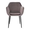 Emilia Velvet UPHOLSTERED CHAIR, dark gray, METAL LEGS