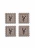 Felt Mug Glass Coater Set Of 4 Beige 10×10 Cm
