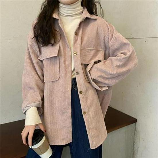 

Women s Mid-Length Corduroy Cardigan - Korean and Hong Kong Style, Spring/Autumn 2021 Edition Small