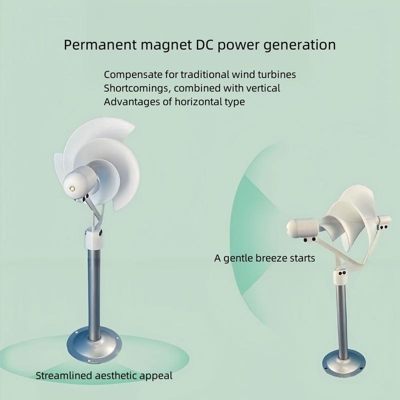 New 1-10W Miniature Spiral Wind Turbine Scientific Experiment Power Lamp White Solar Wind Generator Model with LED Light 320mm