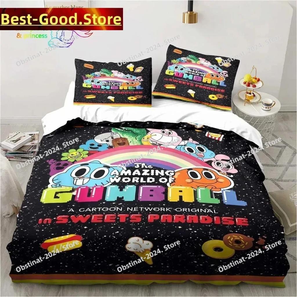 Amazing World Gumball 3D Printed Bedding Set Single Twin Full Queen King Size Bed Set Adult Kid Bedroom Bedding Gift