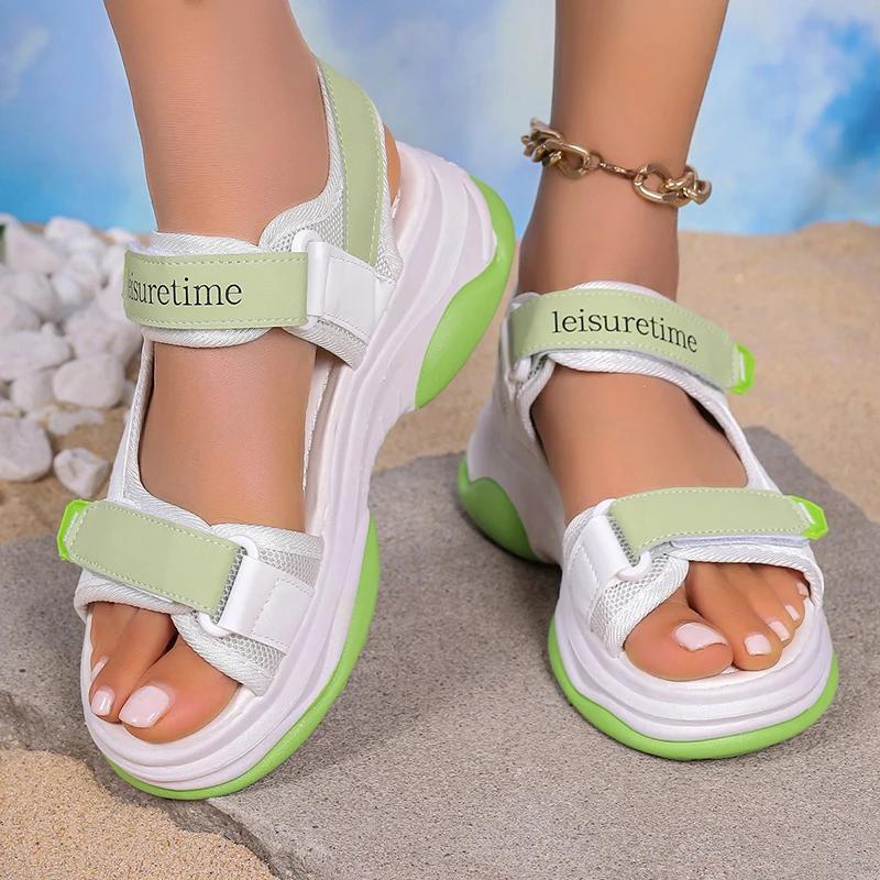 Fashion Fashion Platform Wedge Sandals for Women Summer 2025 Thick Sole Non Slip Beach Shoes Woman Comfortable Walking Sandalias Mujer