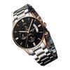 Watch Men's Arm Watch Big Face Chronograph Business Brand Analog Stylish Casual Metal Band Stainless Steel Gentleman Men's Date Fluorescent Luxury