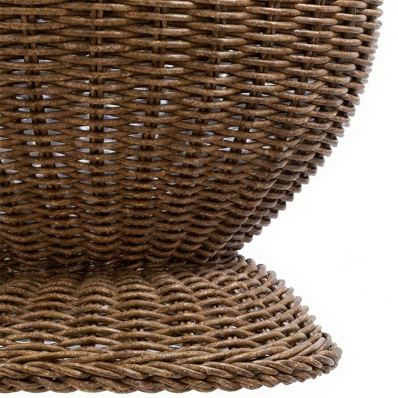 Handwoven Rabbits Ear Shape Flower Basket Natural Rattan Breathable Flower Holder for Home Decors and Storage