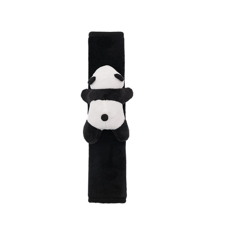 Car Safety Belt Shoulder Pad Cover Cute Stuffed Panda Safty Belt Cover Decoration Set Long Car Wear-Resistant Shoulder Protector for Women Papa Panda [Security Belt Shoulder Cover]