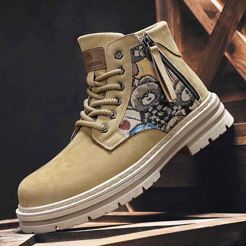 Fashion CYYTL Mens Boots Ankle Cowboy Combat Winter Tactical Motorcycle Chelsea Casual Leather Shoes Work Outdoor Hiking Designer Luxury