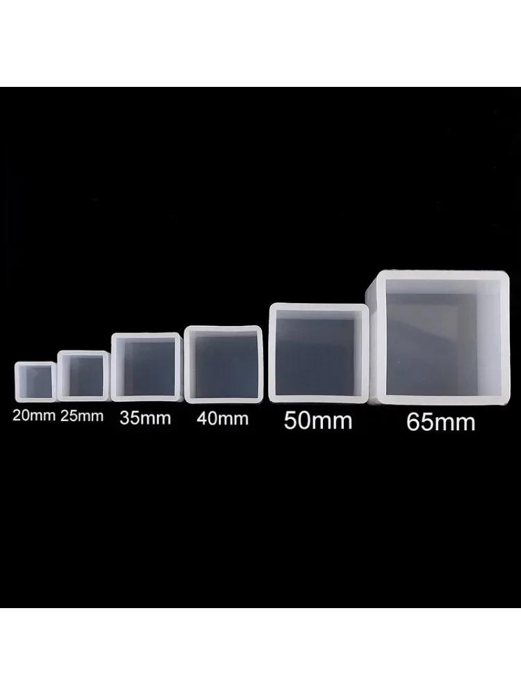 

1 шт., 6 размеров, 20/25/35/40/50/60 мм, прозрачная силиконовая квадратная форма, формы для эпоксидной смолы для DIY, инструменты для изготовления ювелирных изделий 20mm