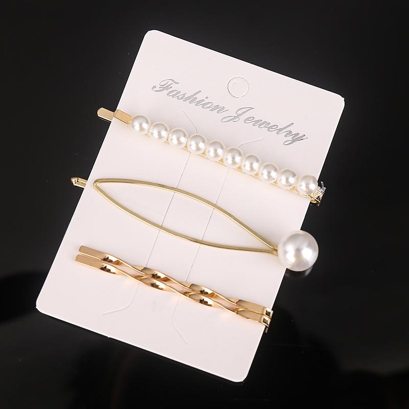 "Vintage Perlen Haarnadel Set: Europäischer & Amerikanischer Retro-Kristallschmuck"