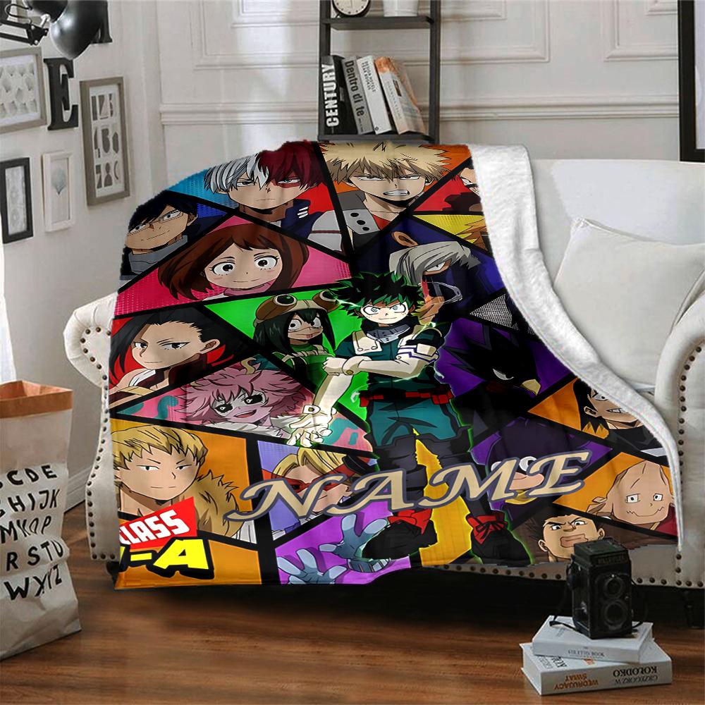 Custom 1pc Hero Academy Anime Manga Blanket, Soft And Comfortable Blanket, Casual Warm, Camping Travel Blanket, Birthday Gift Q912115