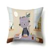 Polyester Pillowcase Cartoon Printed Animal Peach Leather Velvet Pillowcase Waist Cover Car Waist Cushion Cover