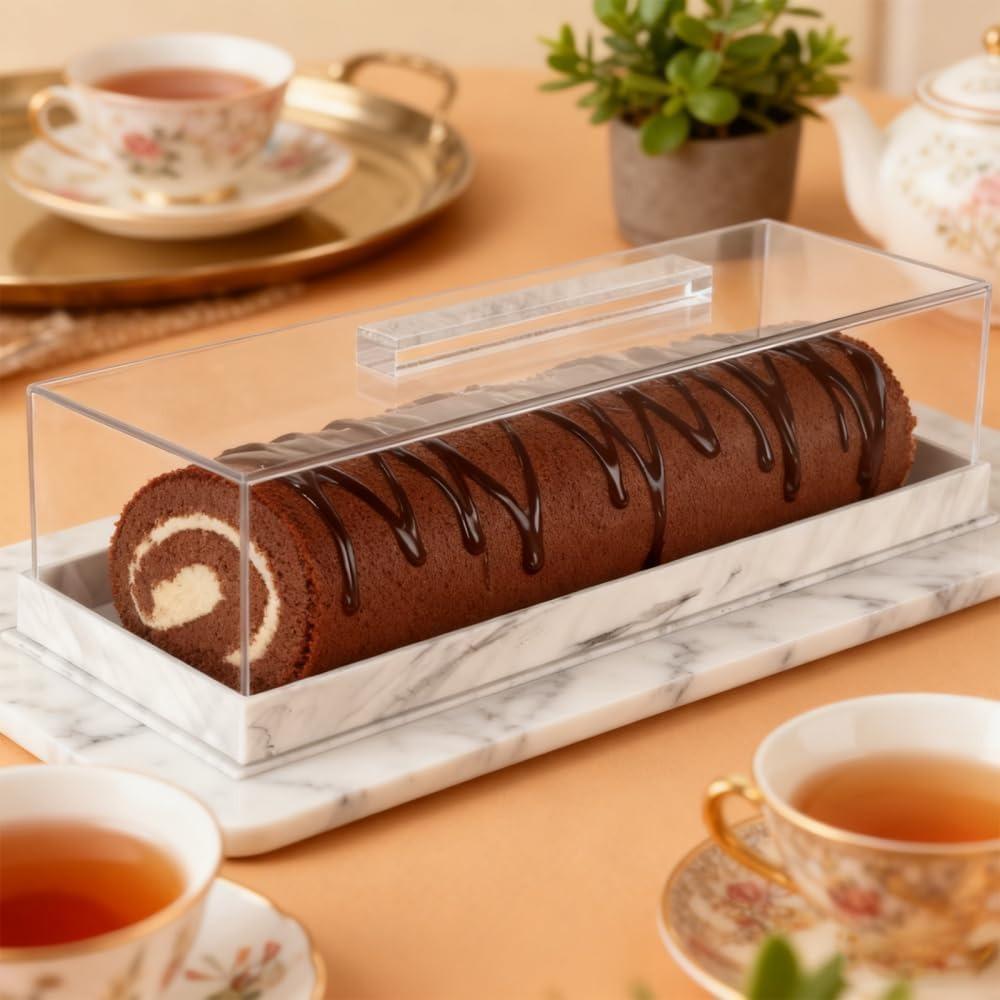 Dust-proof Cake Packaging Box Non-slip Bottom Bread Storage Container Cake Display Tray Hotel