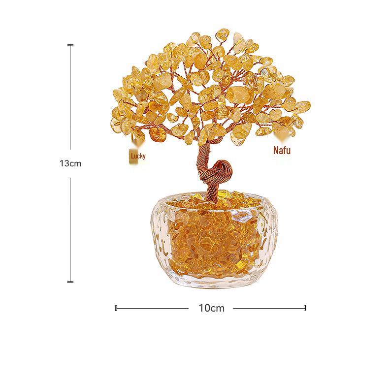 Citrine Money Cat Ornament for Home or Office - Perfect Housewarming or Birthday Gift