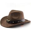 Suede Autumn and Winter Woolen Denim Jazz Felt Hat Bull Head Label Curled Top Hat Tibetan Sunshade Sun Protection Hat