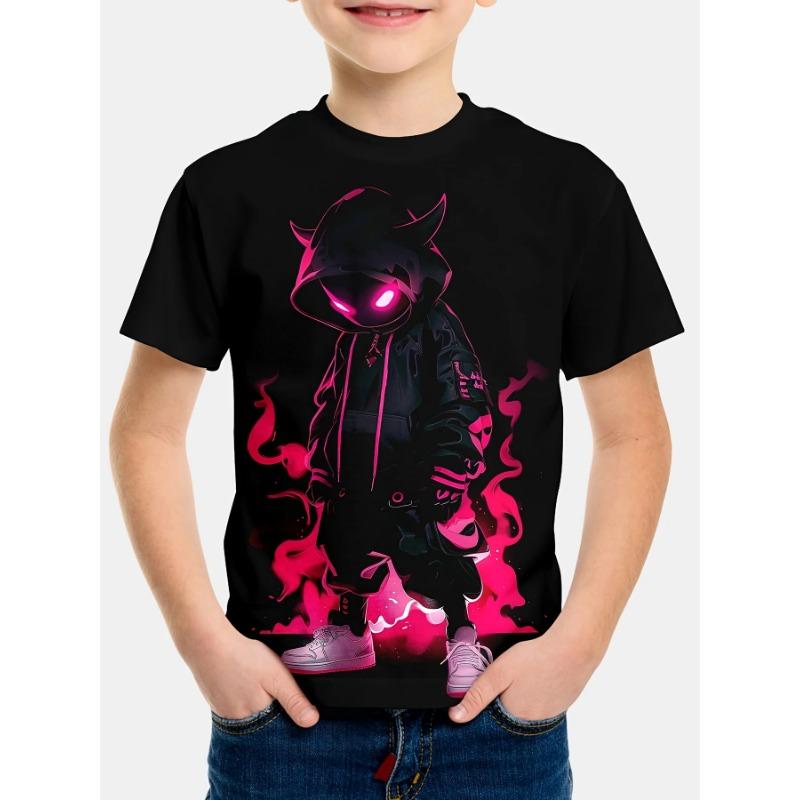 Letní móda Chlapecký trend 3D digitální potisk Tričko Cool Vícebarevné Dětské oblečení pro chlapce 2 až 9 let Dětský top ve stylu anime