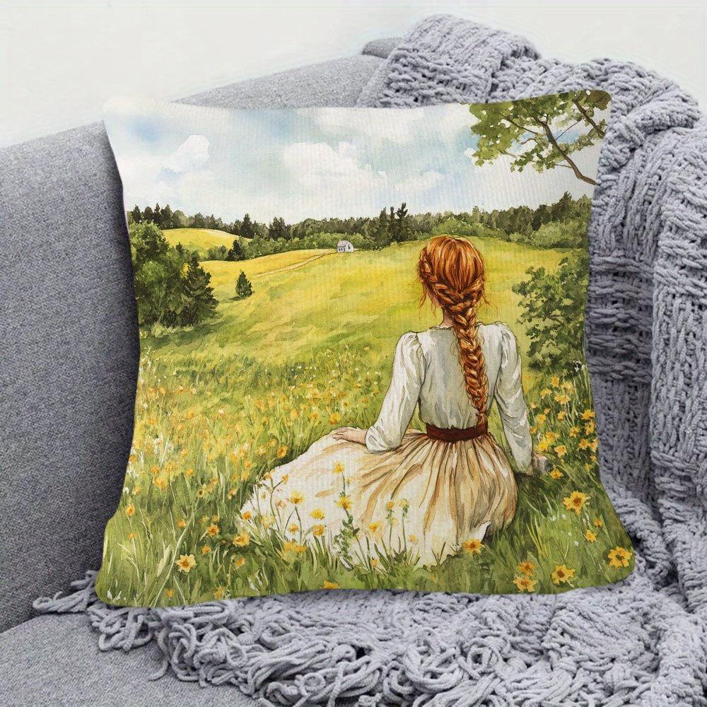 1Pc Anne Of Green Gables Inspirational Quote Pillow Cover, 18X18 Inch, Soft Short Plush, Single-Sided Print, Zip Closure - Ideal