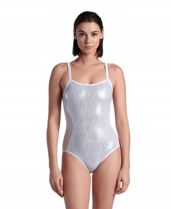 Y8750 Arena Mesh Power White Shimmer Swimsuit D36|S