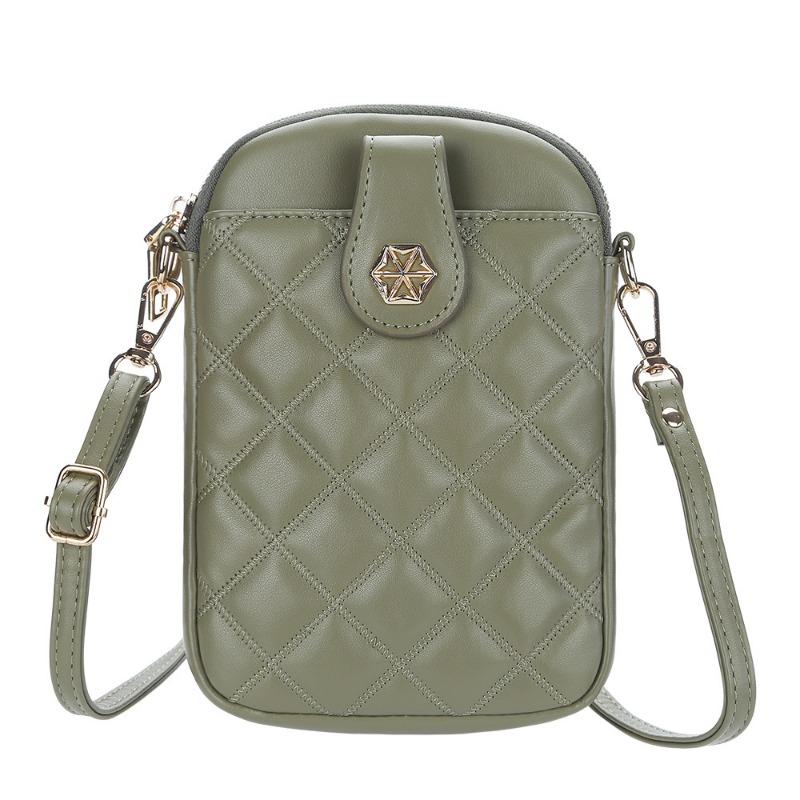 New women's mobile phone bag fashion rhombus messenger bag zipper large capacity shoulder bag women