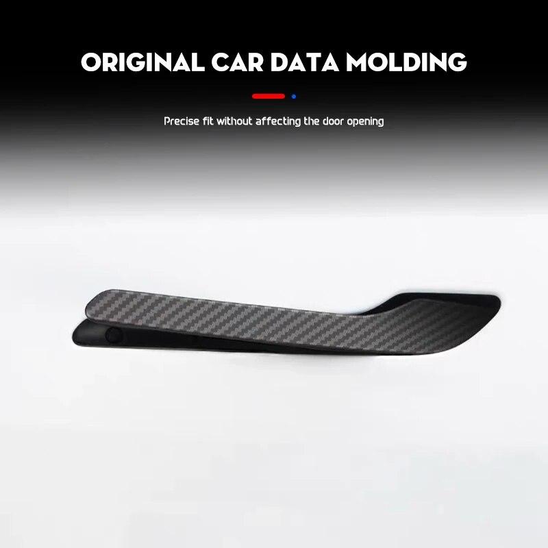 Futhope ABS Door Handle Cover For Tesla Model 3 Y Carbon Fiber Styling Premium Durable 2018-2023  Cover Protector Sticker