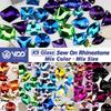 VDD K9 Glas Kristall Strasssteine: Gemischte Formen & Größen, Handgenäht, Hochwertige DIY-Kleidungsdekorationen, Knöpfe mit flacher Rückseite.