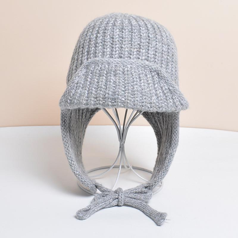 Knitted Winter Beanie Hat With Earmuffs For Women Outdoor Warmth And Windproof Protection