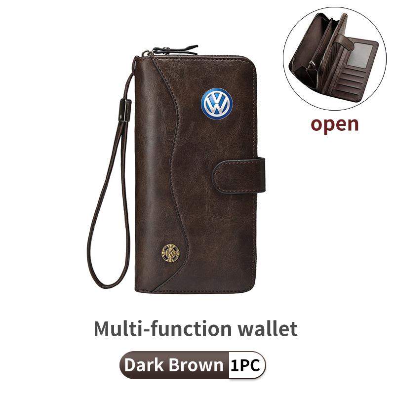 HAT1 Car PU Leather Vintage Snap Closure Clutch Bag Storage Pouch For VW Scirocco Jetta Beetle Golf Passat Polo Tiguan Sharan Touran
