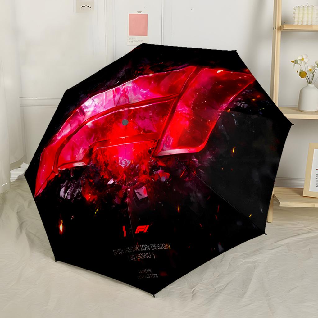Racing Speed Passion Compact Travel Automatic Umbrella Retractable Design with 8-Rib Durability Sturdy Construction for Outdoor Daily Use