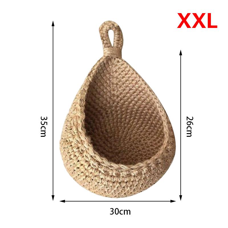 1PC Natural Rope Kitchen Hand Woven Storage Basket Home Wall Hanging Basket Vegetable Storage Baskets Potato Flower Fruit