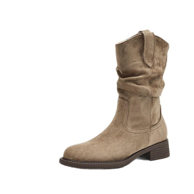 Cizme Premium cu Toc Înalt pentru Femei, Cizme Medii de Toamnă, Cizme Noi Merad Cowboy Western, Cizme Knight Martin