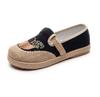 Processing Custom Old Beijing Cloth Shoes Women's Linen Ethnic Style Canvas Shoes Round Head Flat Bottom Lightweight Soft Sole Mother Shoes