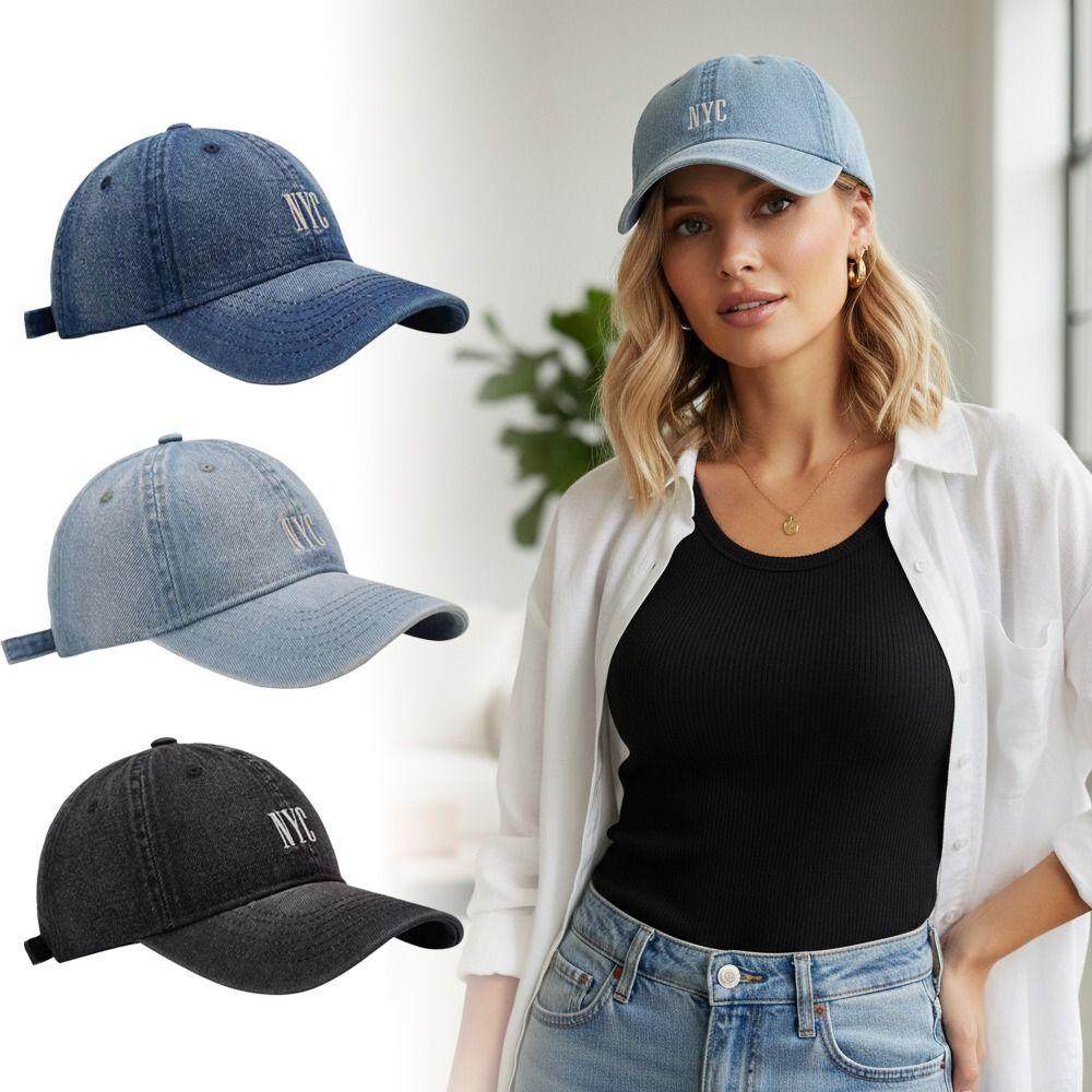 Distressed Denim Cap Casual Sun Hats Fashion Duck Tongue Hat Unisex