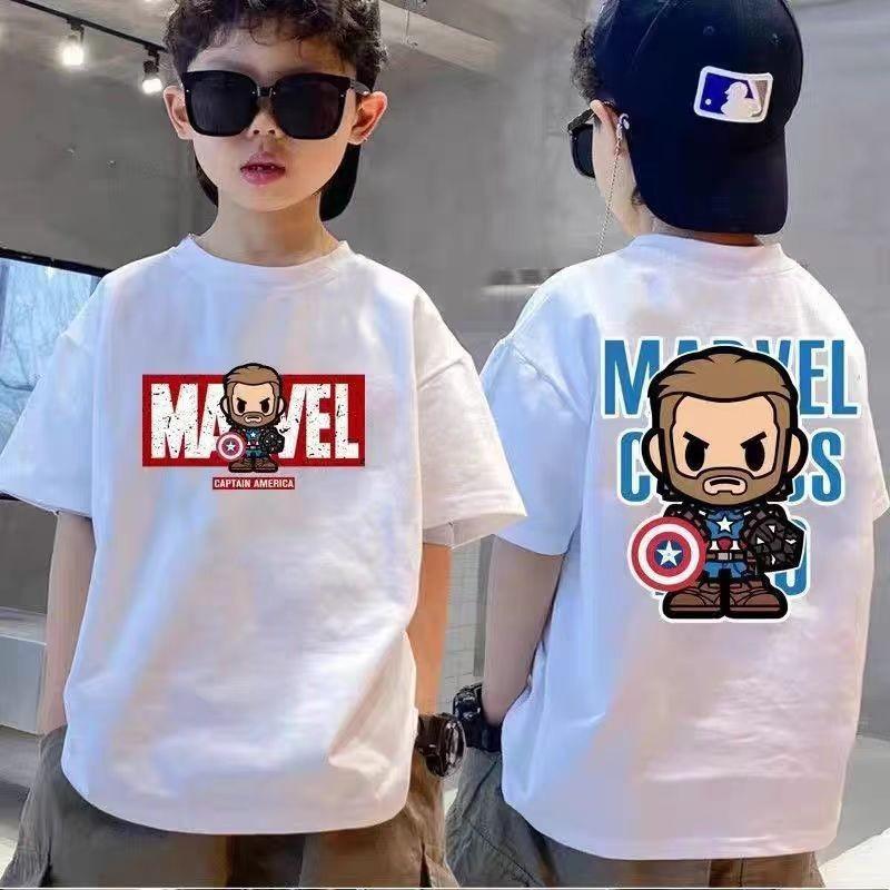 Boys' Short Sleeved T-shirt, Children's Cartoon Print, Summer Boys' Fashionable Top