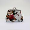 Rose Flower Canvas Coin Purse Cute Flower Print Mini Bag Coin Bag Wallet Girl Little Bag Key Credit Card Holder Pouch