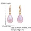 New Shiny Purple Drop Shape Imitation Pearls Dangle Earrings for Women Fashion Zircon Earring Jewelry Wedding Accessories