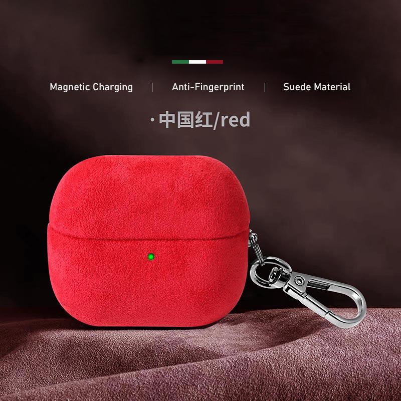 Luxury Italian Suede Leather Headphone Case for AirPods 4 3 1 Pro2 Supercar Material Wireless Charge All Inclusive Earphone Case