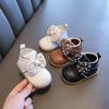 Kleines Mädchen Babylaufschuhe Weichsohlige Prinzessin Baumwollschuh Plüschisolierung Babyschuhe Schmetterlingsschleife Baby Mädchen Lederschuh