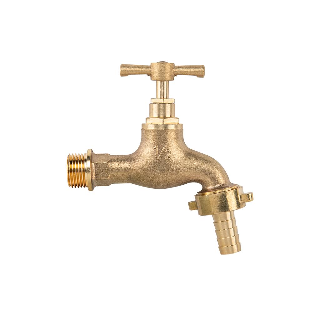 Messing-Wasserhahn mit Ventil Gz 1/2" X Gz 3/4" Für Schlauch 13 mm