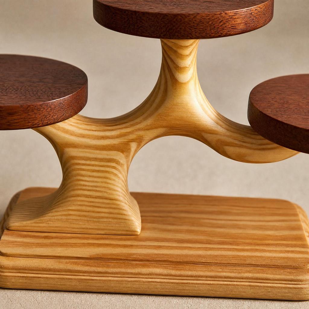 Tree-Shaped Serving Stand with Rectangular Base Versatile for Home Entertaining