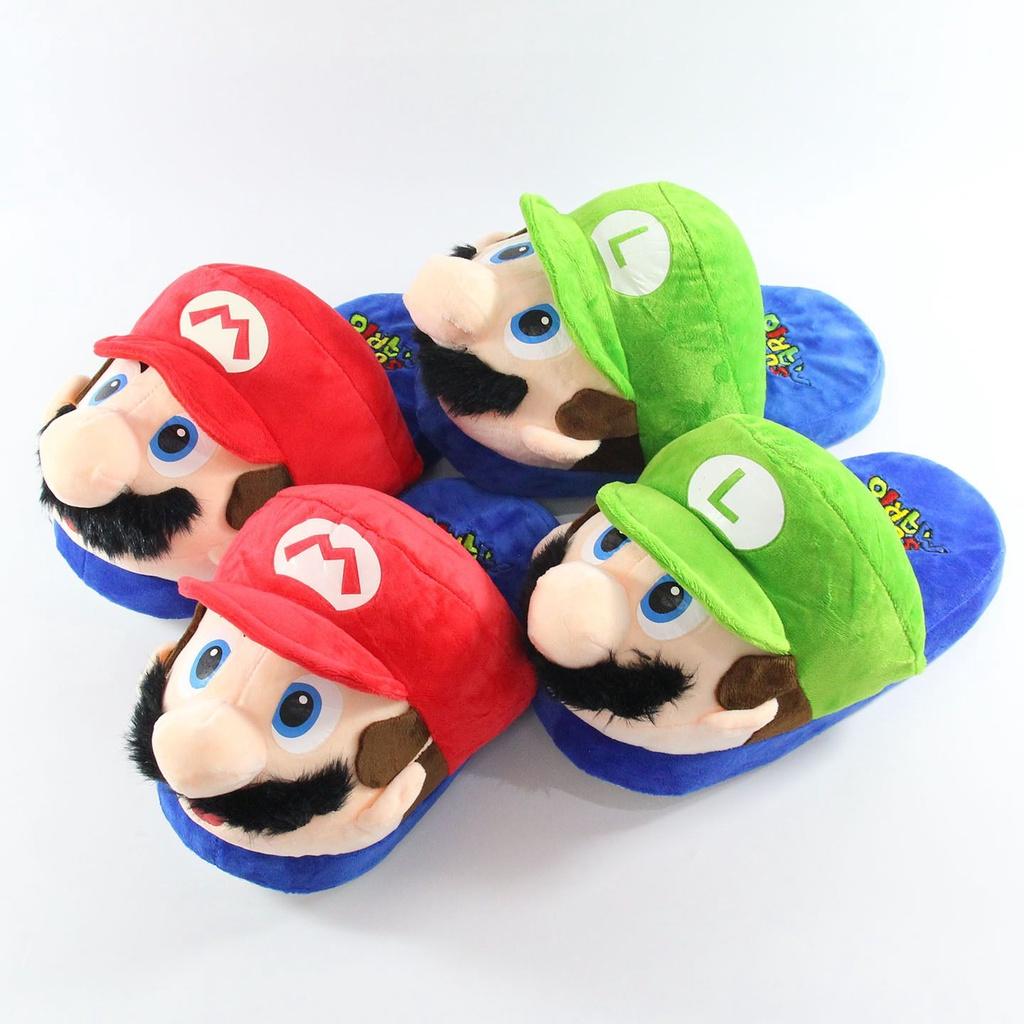 Super Mario Winter Warm Plush Men's Loafer Shoes Non-slip Comfy
