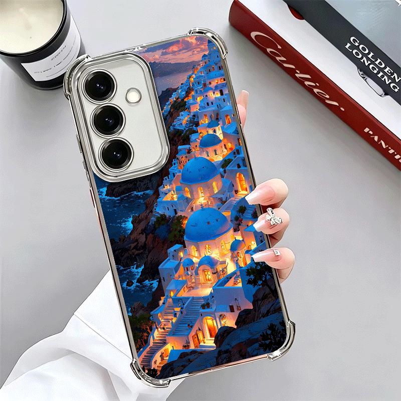 Santorini Greece Summer Soft Phone Case For Samsung A17 A27 A07 A37 A57 A16 A56 A15 A55 A14 A54 A13 A53 A26 A36 A25 A35 A24 A34 Samsung A15