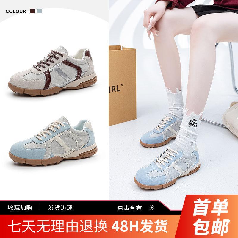 2025 new soft-soled German training shoes women's versatile retro casual single shoes low-top breathable sports white shoes