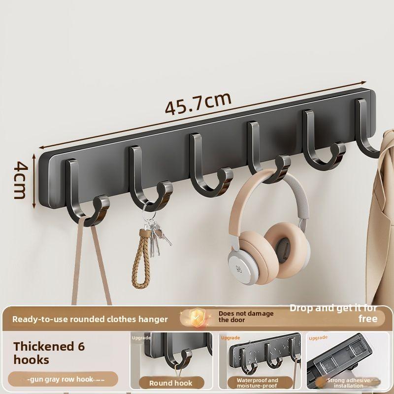 No-Drill Adhesive Wall-Mounted Bathroom Coat Hook with No-Trace Design