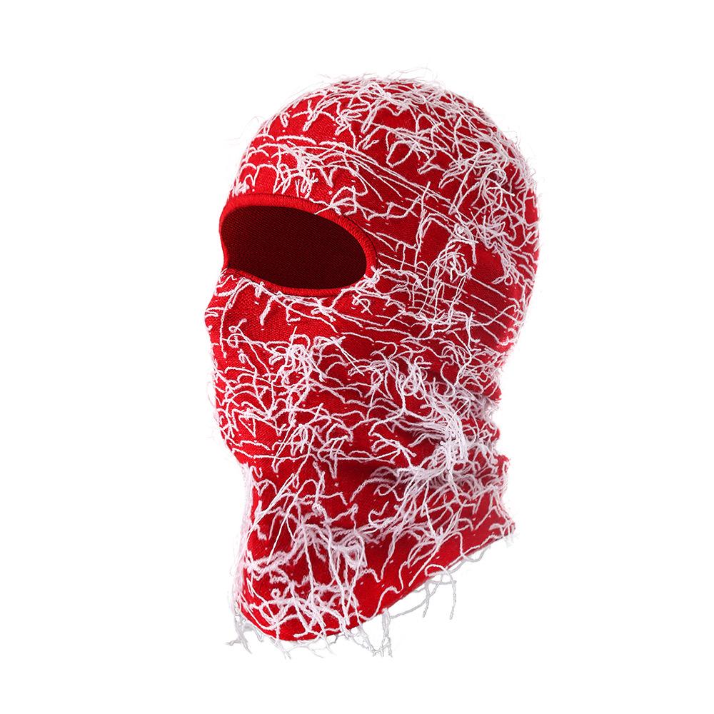 Single-Hole Knitted Prank Mask: Acrylic Yarn Balaclava for Outdoor Warmth