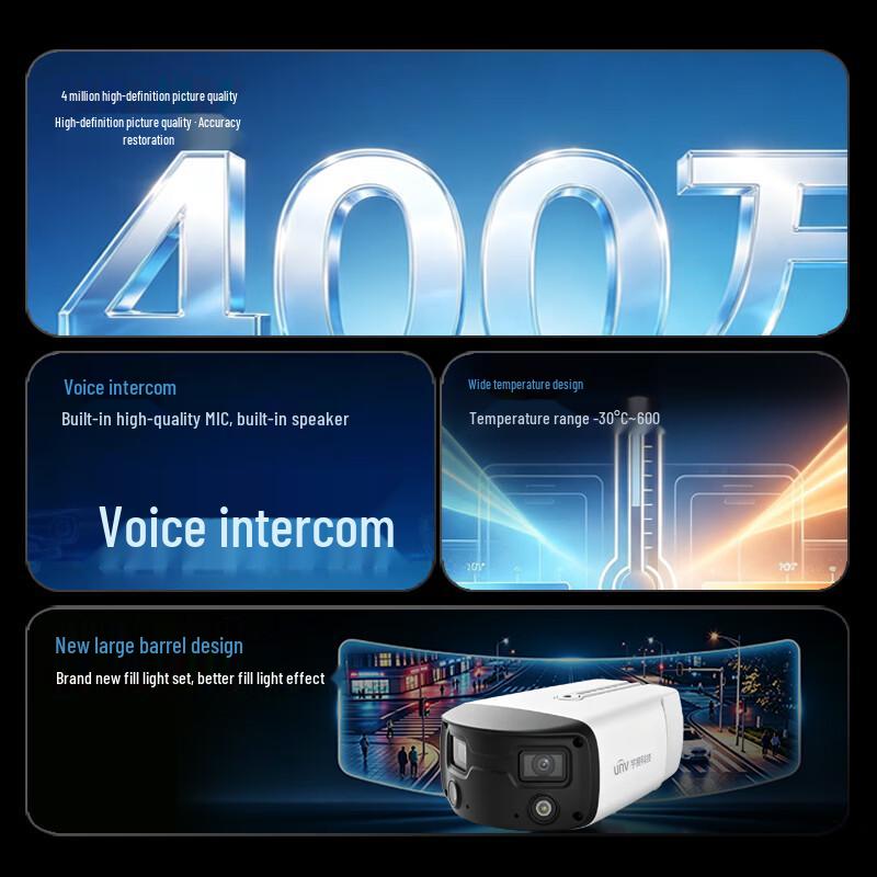 UNV 4MP Dual-Lens Panoramic Security Camera CN plug (adapter included)