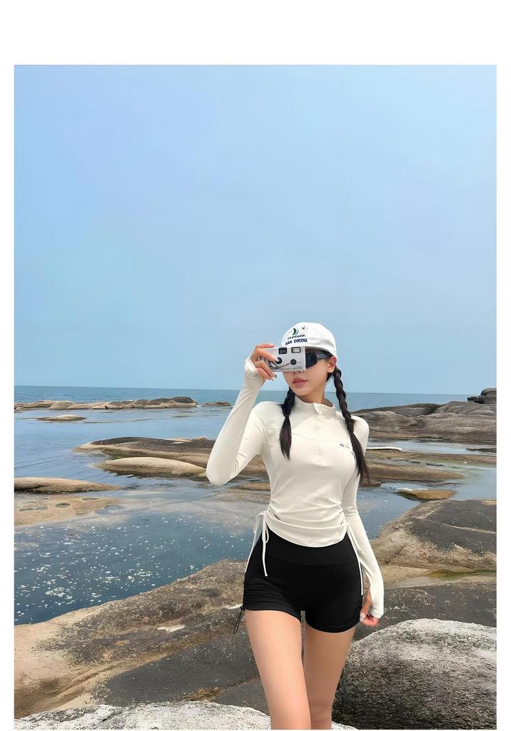 2025 Women's High-End Conservative Sports Swimsuit - Slimming & Sun Protective for Surfing