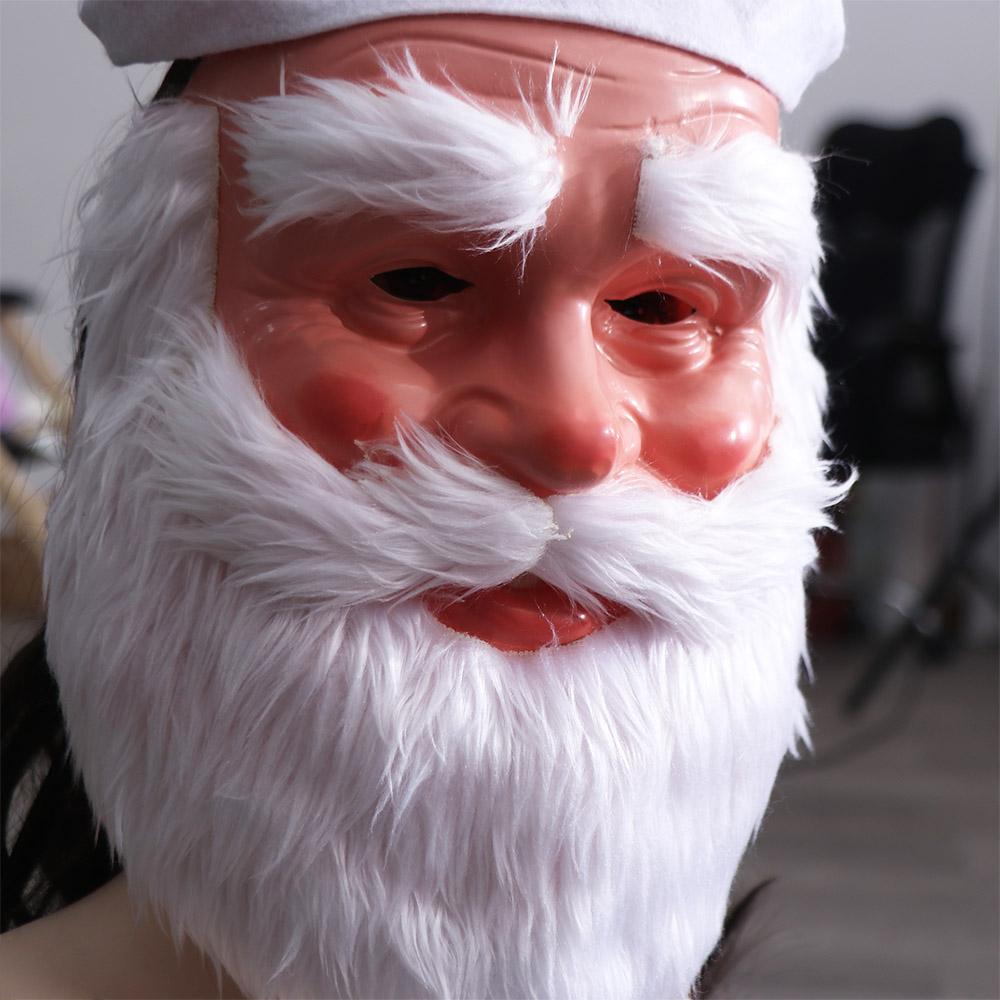 Face Cover Santa Claus Beard Mask Hat Set 3D Cosplay Props Christmas Decoration Cartoon Xmas Cosplay Accessories Party Gifts