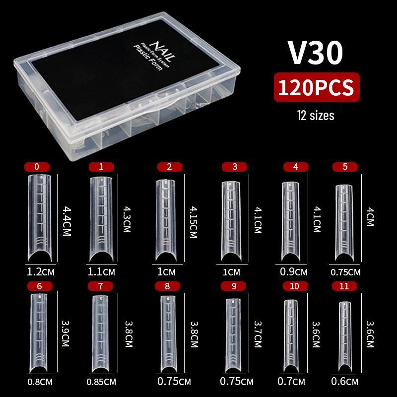 120-Piece Transparent Paperless Nail Art Holder for UV Gel Extension