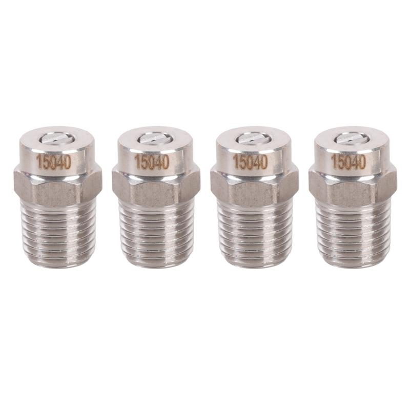 Pack of 4 Precise Sprayed Nozzles 040 Type for Sweeper and Sanitation Vehicle Cleaning Featuring Steel Construction and Quick Connection Thread