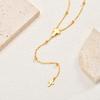 Wind-Plated 18K Gold Stainless Steel Bead Chain Cross Y-Shaped Necklace Female Nc-2522