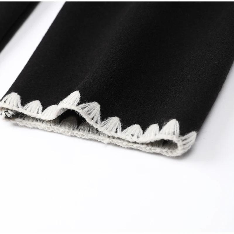 Шикарные карманные лоскутные вязаные укороченные куртки Женский однобортный кардиган — фото 15